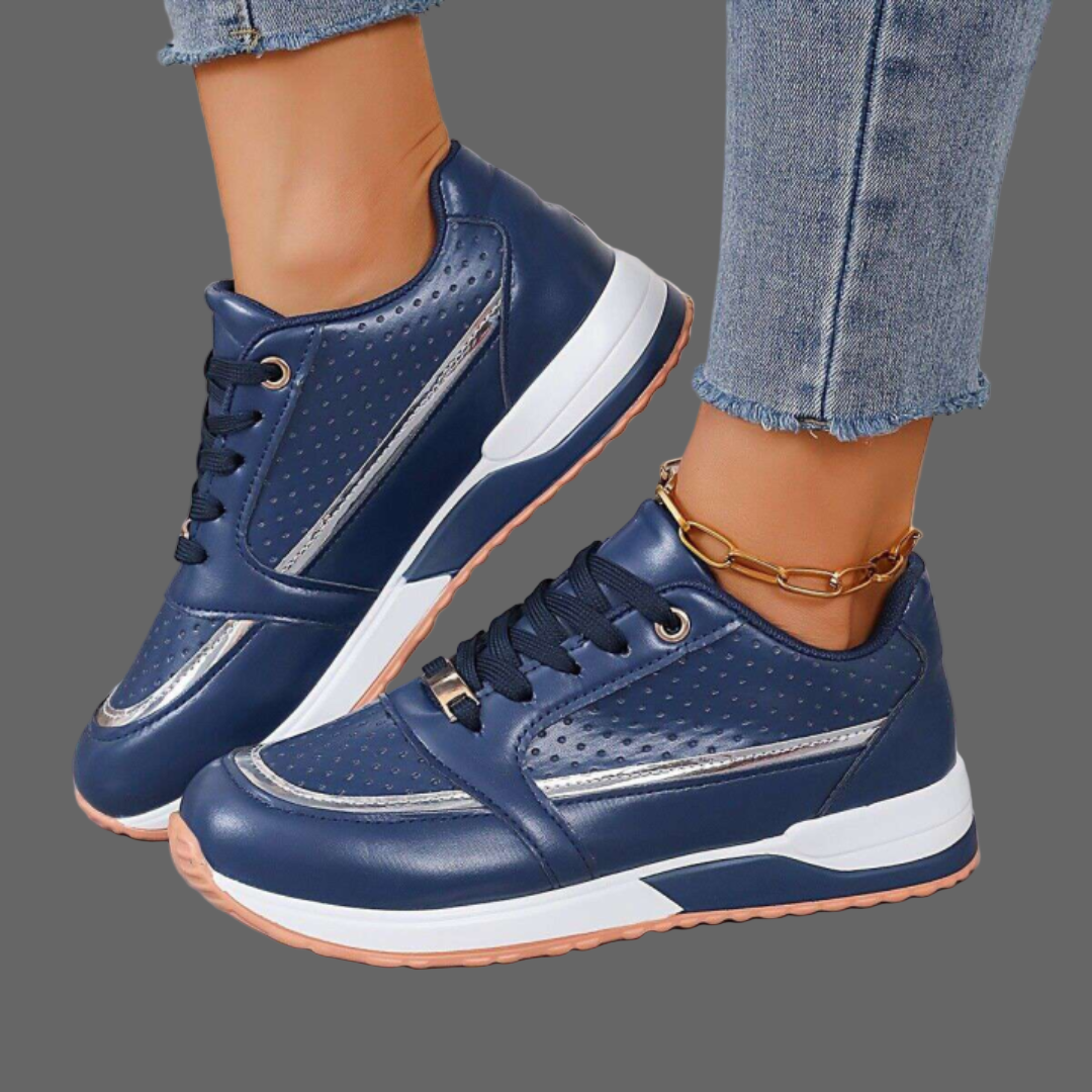 Comfortabele Sneakers Met Zilveren Accent - Licht