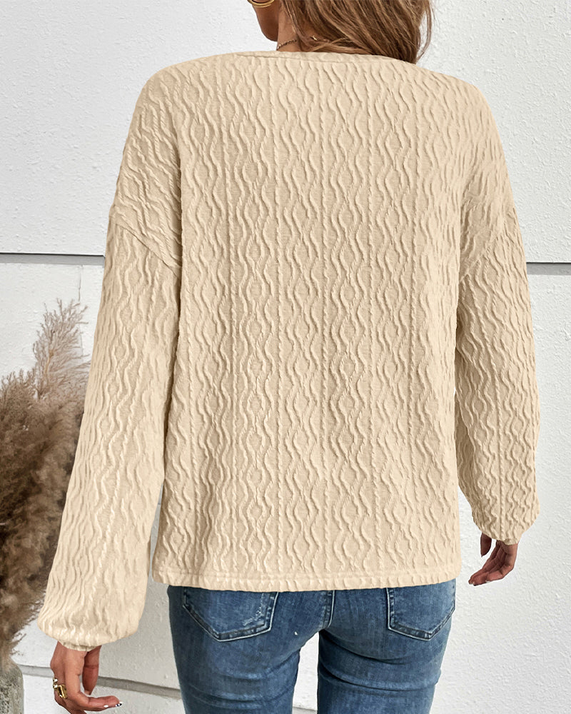 Effen topje met knopen in de kleur Grijs voor dames in stijl ideaal voor de herfst.