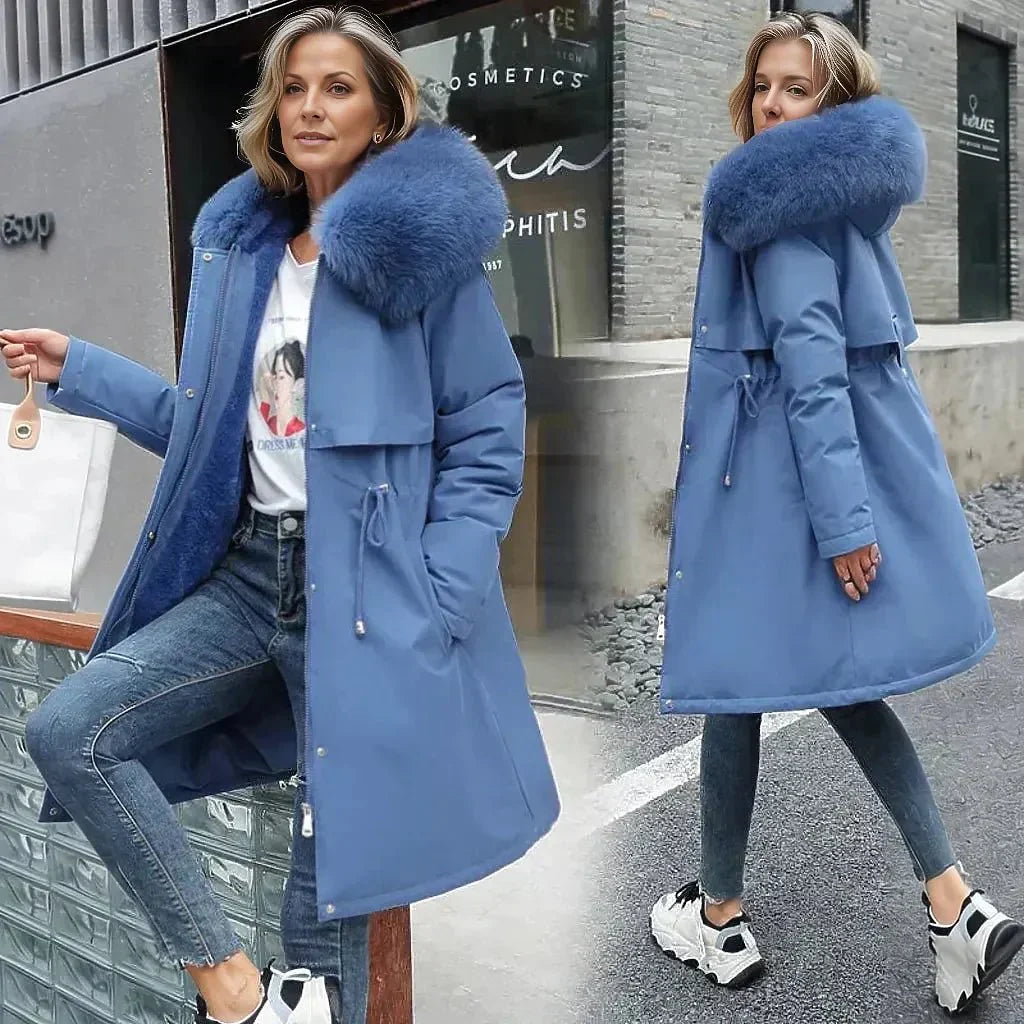 Emora Nova - Stijlvolle Dames Parka met Luxe Bontkraag - Winter