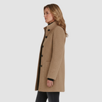 Klassieke Wolmix Jas met Opstaande Kraag