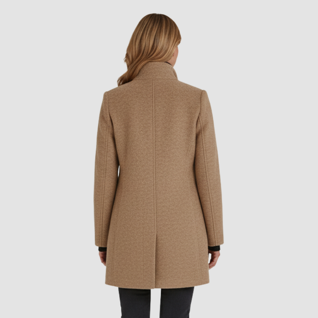 Klassieke Wolmix Jas met Opstaande Kraag