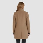 Klassieke Wolmix Jas met Opstaande Kraag