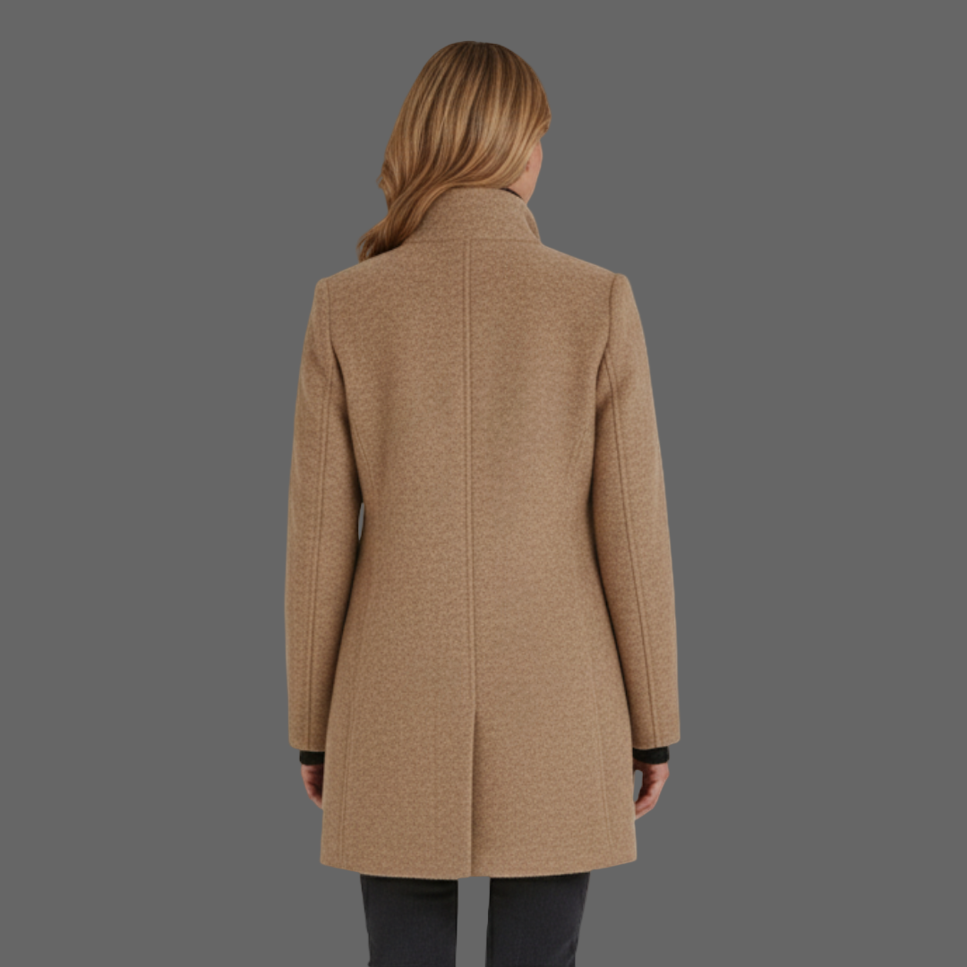 Klassieke Wolmix Jas met Opstaande Kraag