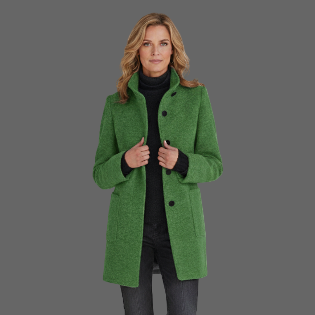 Klassieke Wolmix Jas met Opstaande Kraag