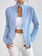 Ritskaartigan met Opstaande Kraag | Regular Fit