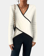 Emora Nova - Moderne Vrouw Asymmetrische Wikkel Top - Casual Chic