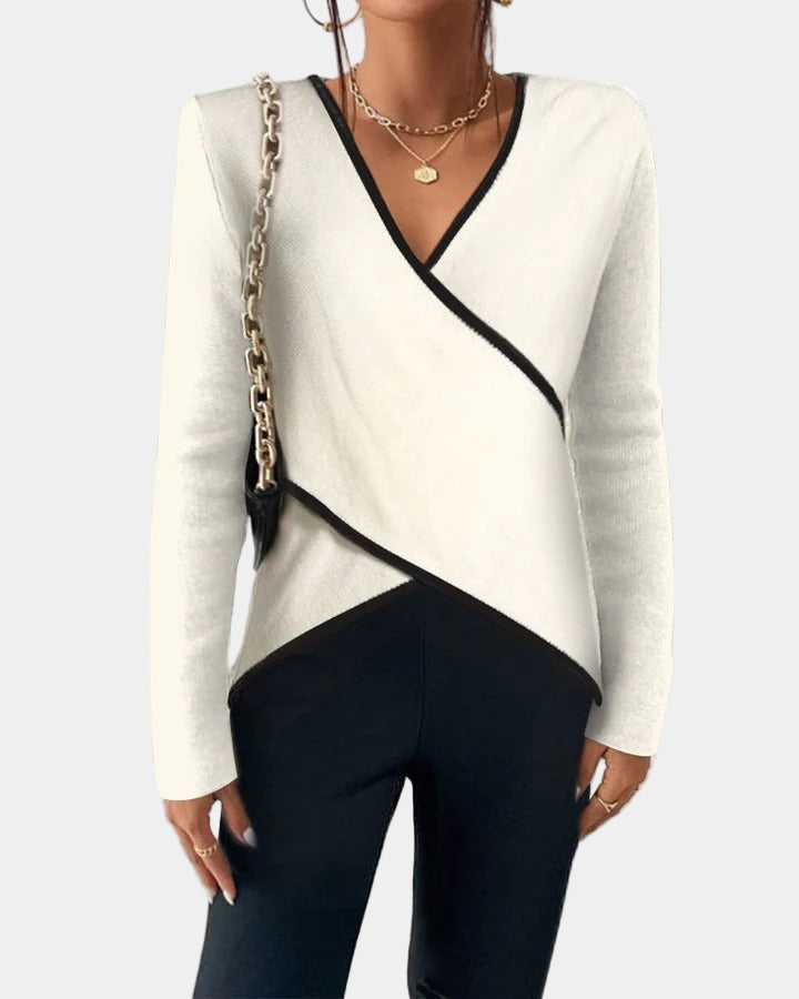 Emora Nova - Moderne Vrouw Asymmetrische Wikkel Top - Casual Chic
