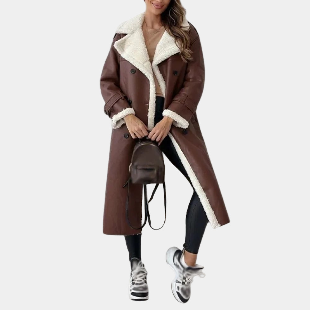 Emora Nova - Luxe Dames Winterjas met Faux Shearling Voering - Winter