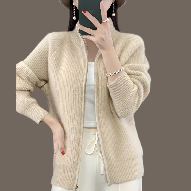 Casual vest met ritssluiting voor dames, ideaal voor koude dagen en ontspannen outfits