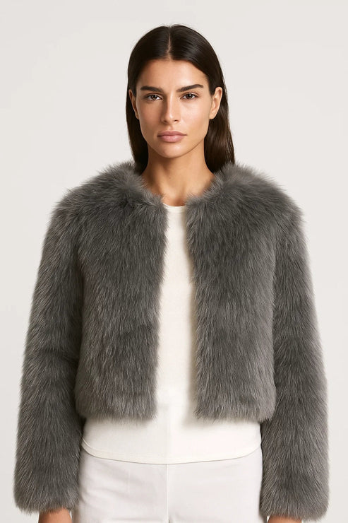 Emora Nova - Luxe dames cropped faux fur jas - Avondkleding