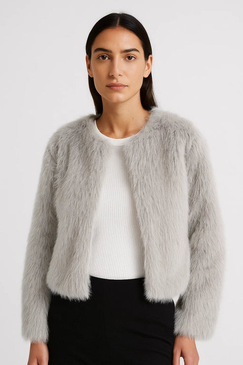 Emora Nova - Luxe dames cropped faux fur jas - Avondkleding
