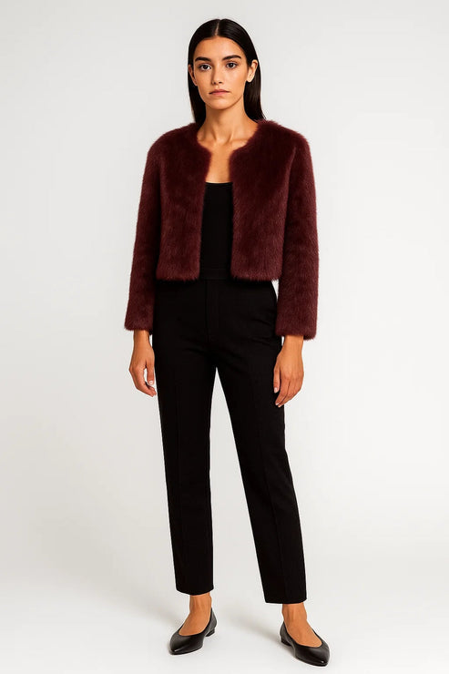 Emora Nova - Luxe dames cropped faux fur jas - Avondkleding