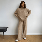 Emora Nova - Dames Loungewear Set - Comfortabele Coltrui & Wijde Broek - Winter