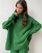 Emora Nova - Dames Loungewear Set - Comfortabele Coltrui & Wijde Broek - Winter