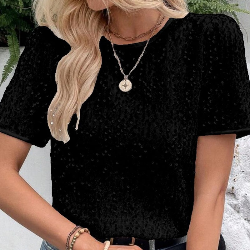 Emora Nova - Glamoureuze Dames T-shirt met Pailletten