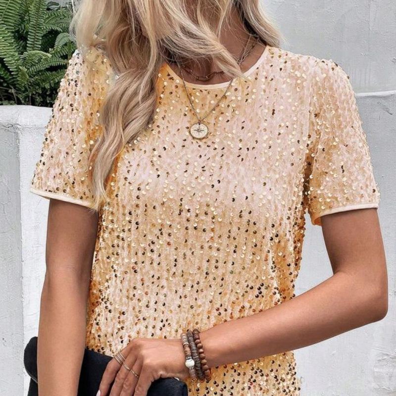 Emora Nova - Glamoureuze Dames T-shirt met Pailletten