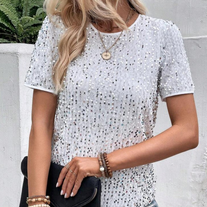 Emora Nova - Glamoureuze Dames T-shirt met Pailletten