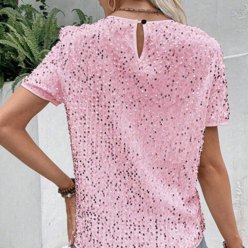 Emora Nova - Glamoureuze Dames T-shirt met Pailletten