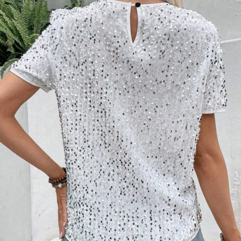 Emora Nova - Glamoureuze Dames T-shirt met Pailletten