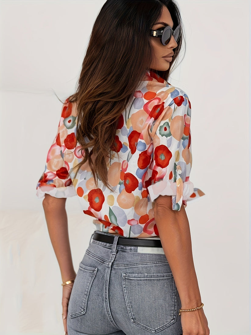 Emora Nova - Dames Bloemrijke Casual Blouse - Zomer